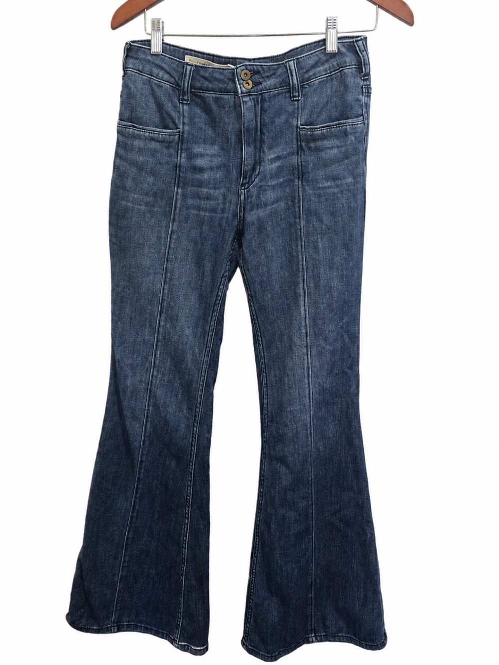 Pilcro Anthropologie Flare Jeans Womens 27 Blue Boho Festival Bell Bottom